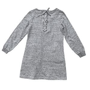 Jack by BB Dakota Day Off Knit Lace Up Back Gray Sweater Dress Size XS